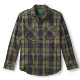 Yarn-Dyed Moleskin Long-Sleeved Plaid Shirt
