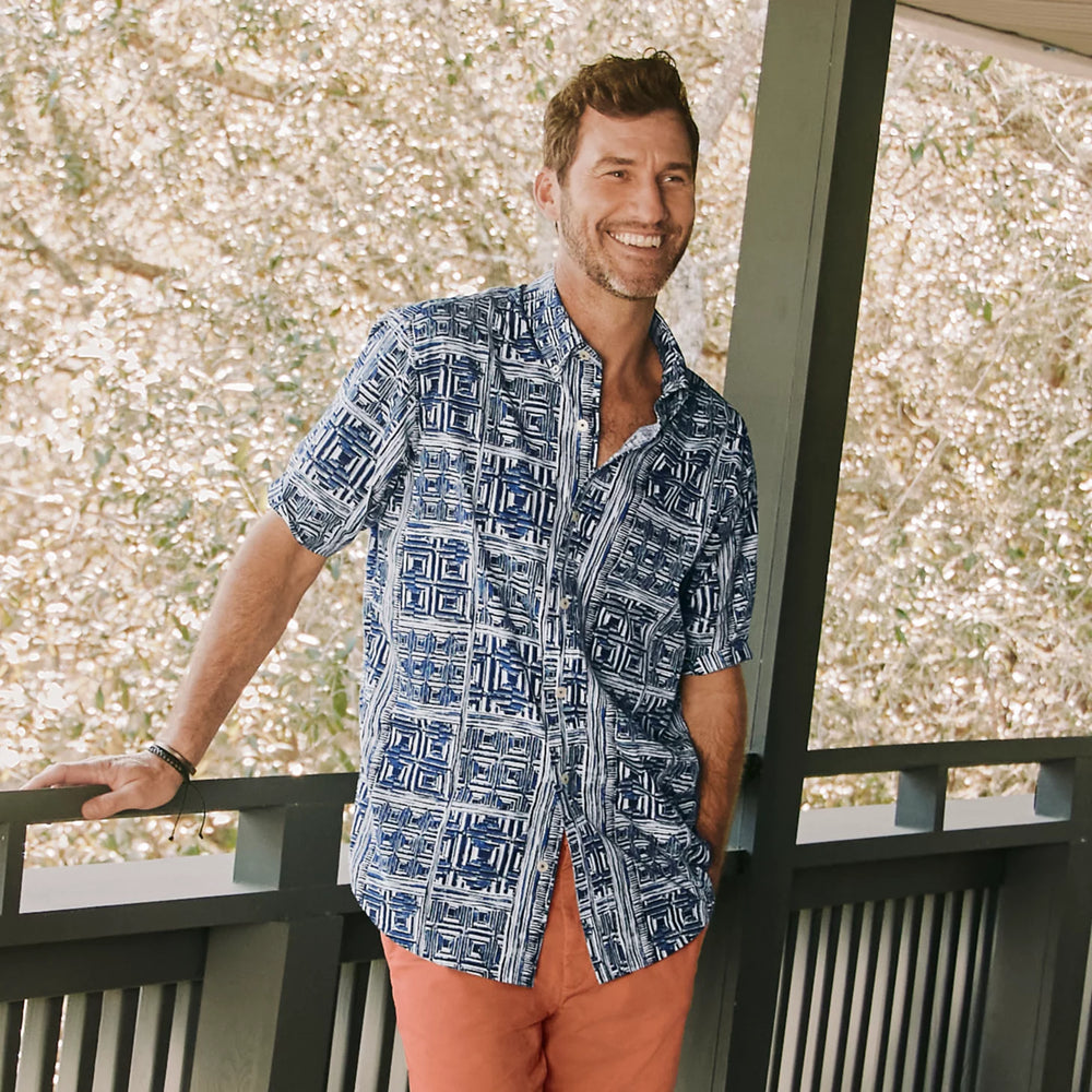 Men's Heritage Poplin Printed Short-Sleeve Shirt