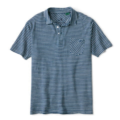 Angler's Indigo Striped Polo