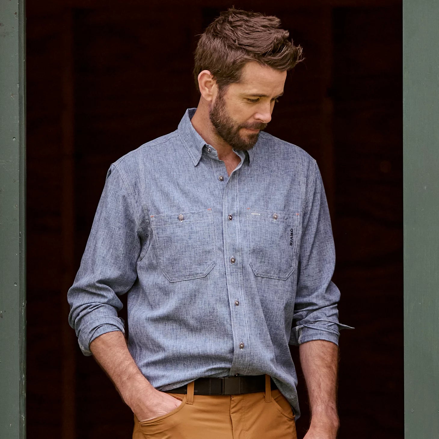 Men's Tech Chambray Long-Sleeve Work Shirt