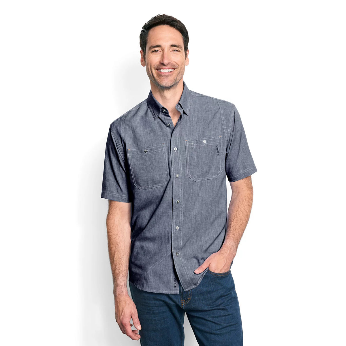 Men's Tech Chambray Short-Sleeve Work Shirt
