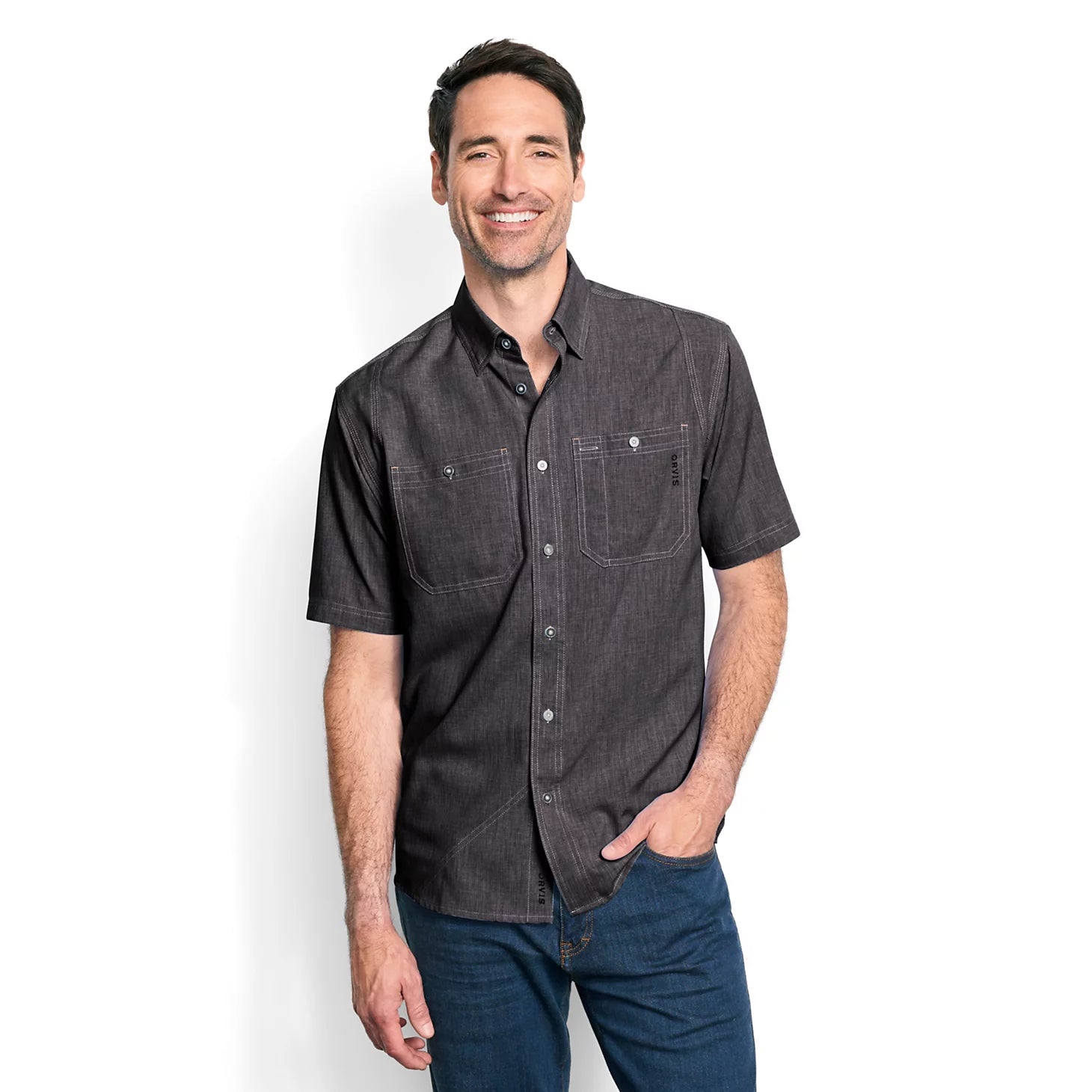 Men's Tech Chambray Short-Sleeve Work Shirt