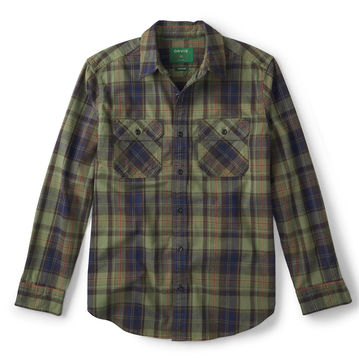 Yarn-Dyed Moleskin Long-Sleeved Plaid Shirt