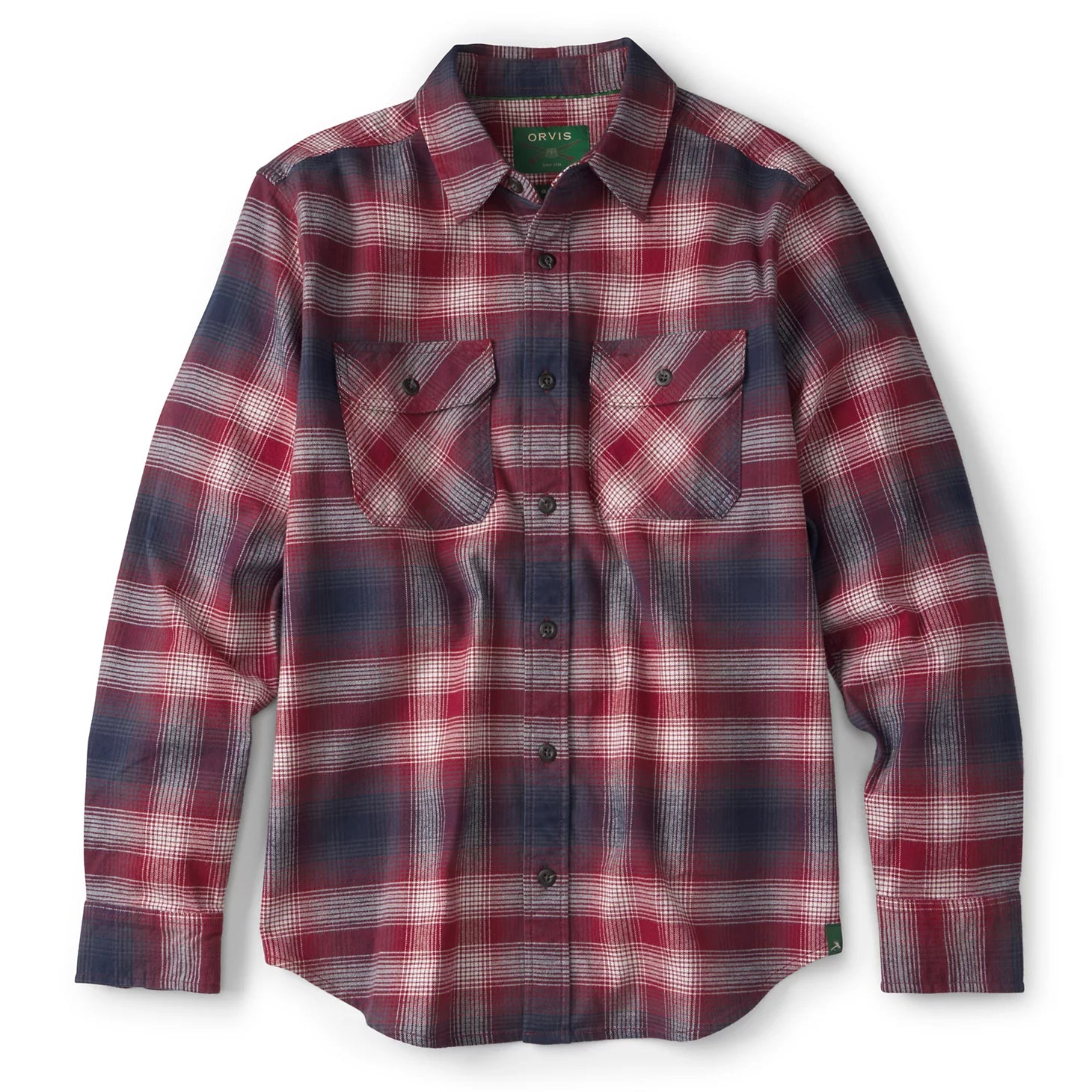 Yarn-Dyed Moleskin Long-Sleeved Plaid Shirt