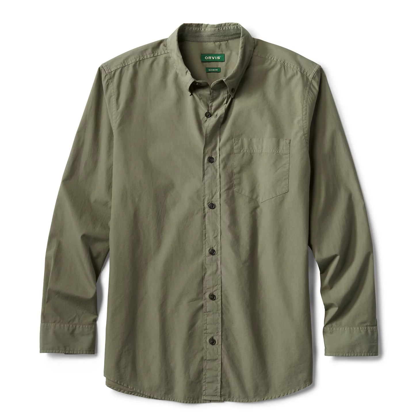Garment-Dyed Poplin Long-Sleeve Shirt