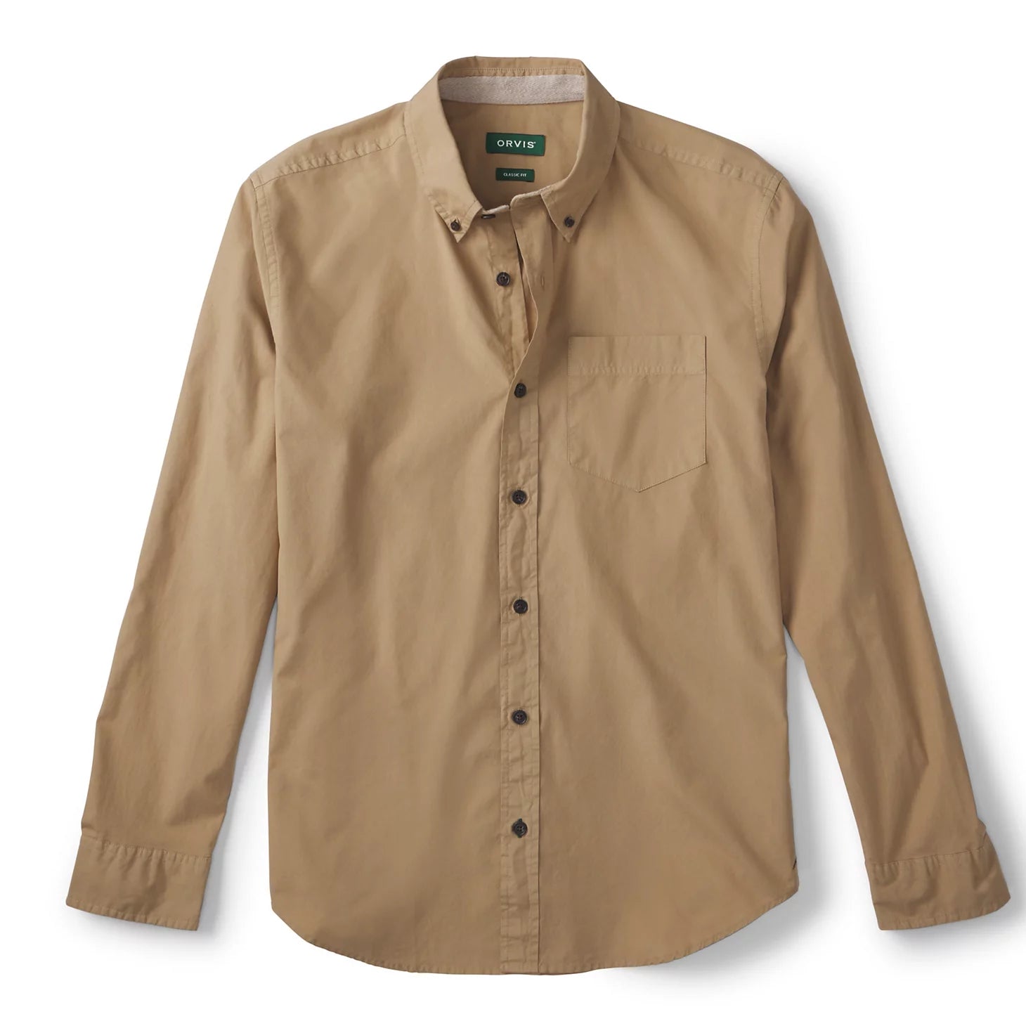 Garment-Dyed Poplin Long-Sleeve Shirt