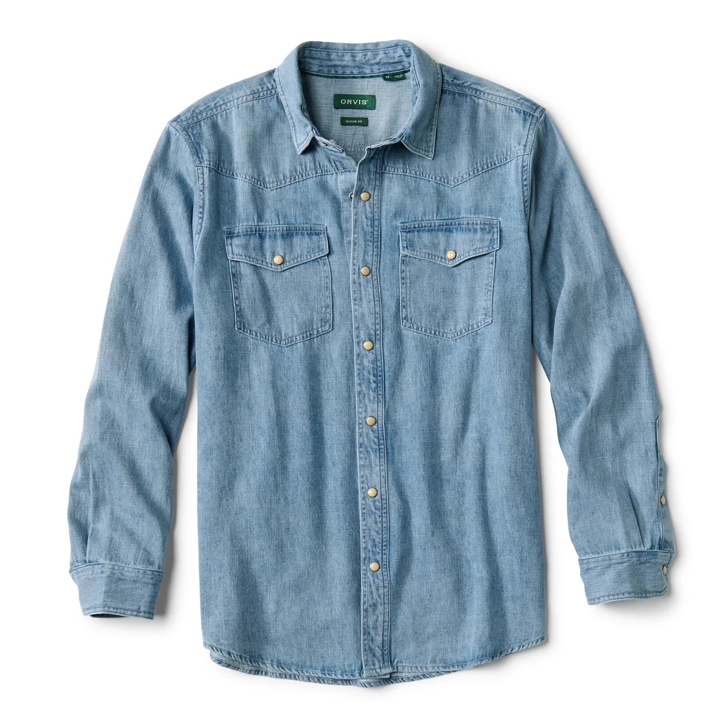 Denim Long-Sleeve Western Shirt