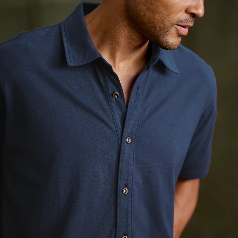 Men's Bromley Knit Button-Down Short-Sleeve Shirt