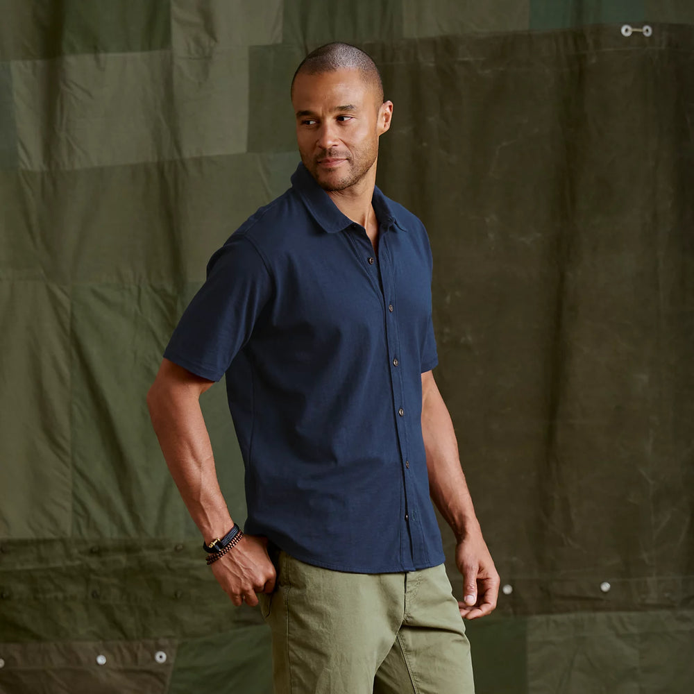 Men's Bromley Knit Button-Down Short-Sleeve Shirt