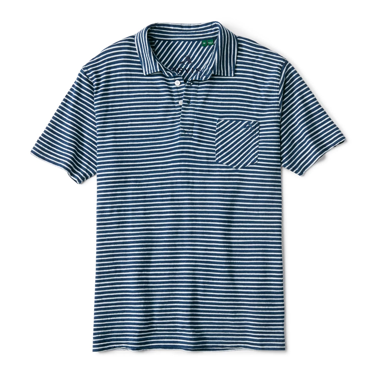 Angler's Indigo Striped Polo