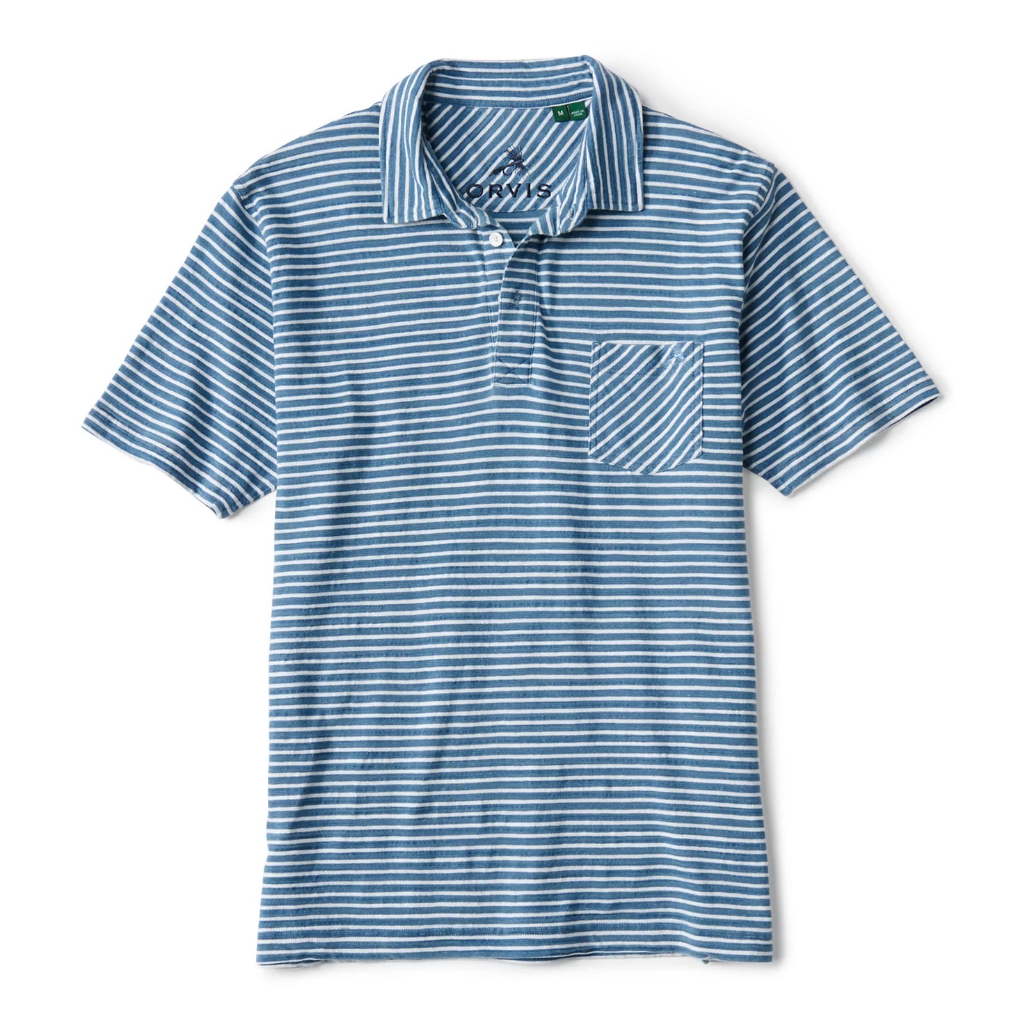 Angler's Indigo Striped Polo