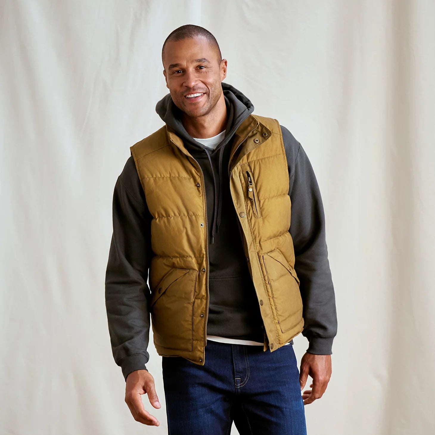 Waxed Down Puffer Vest
