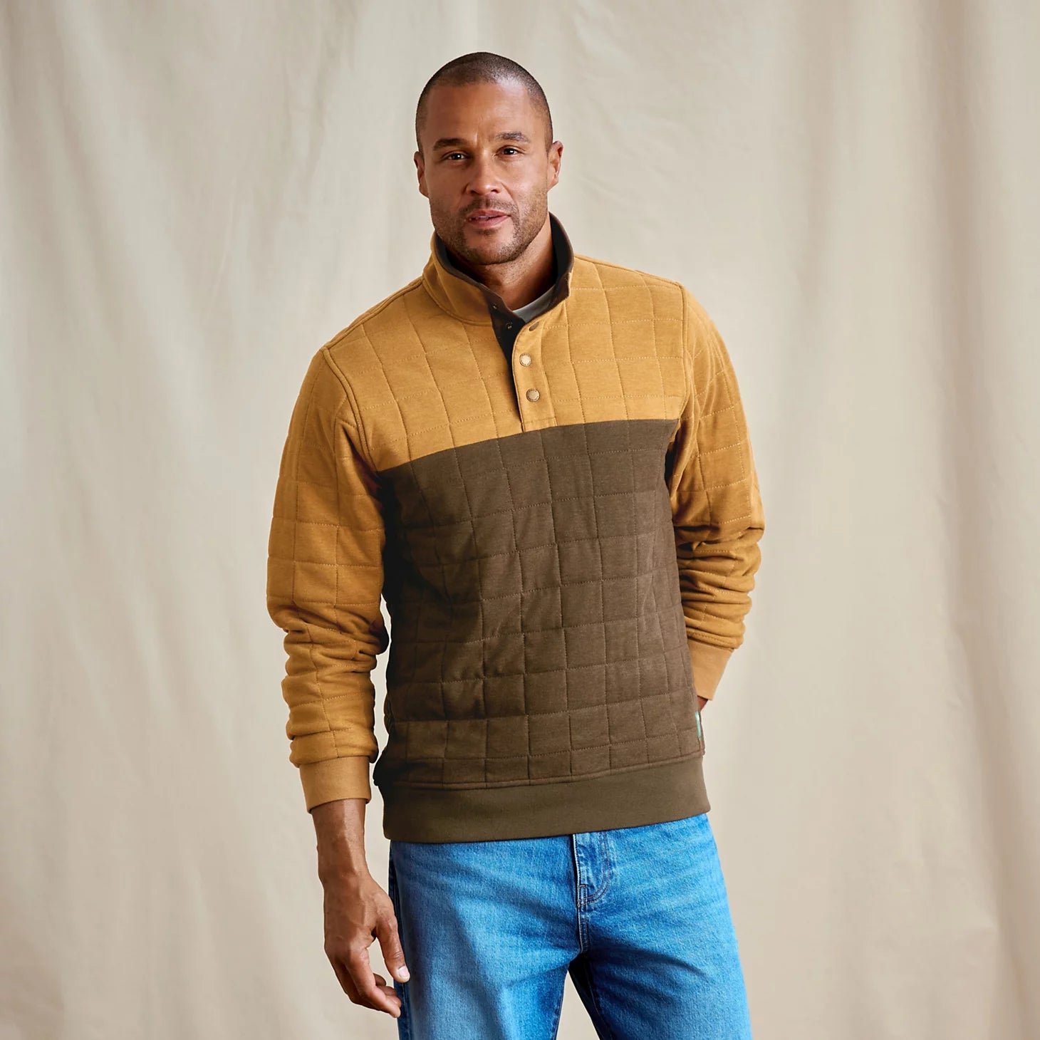 Men's Battenkill Colorblock Quilted 1/4-Snap Sweatshirt