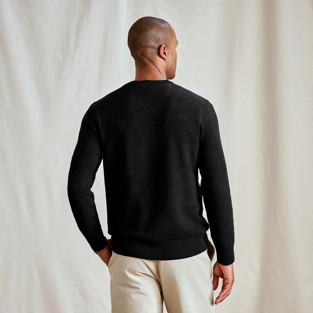 Merino Piqué V-Neck Sweater