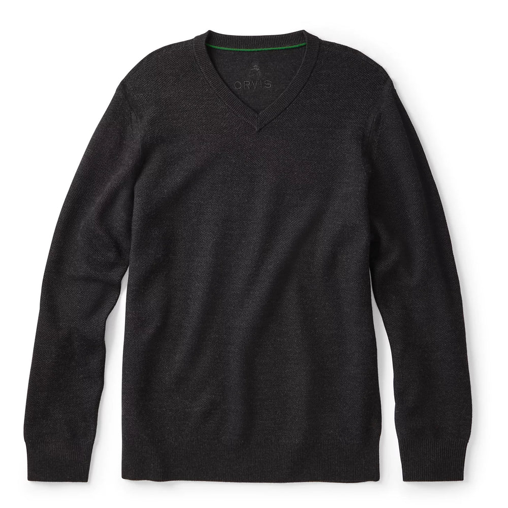 Merino Piqué V-Neck Sweater