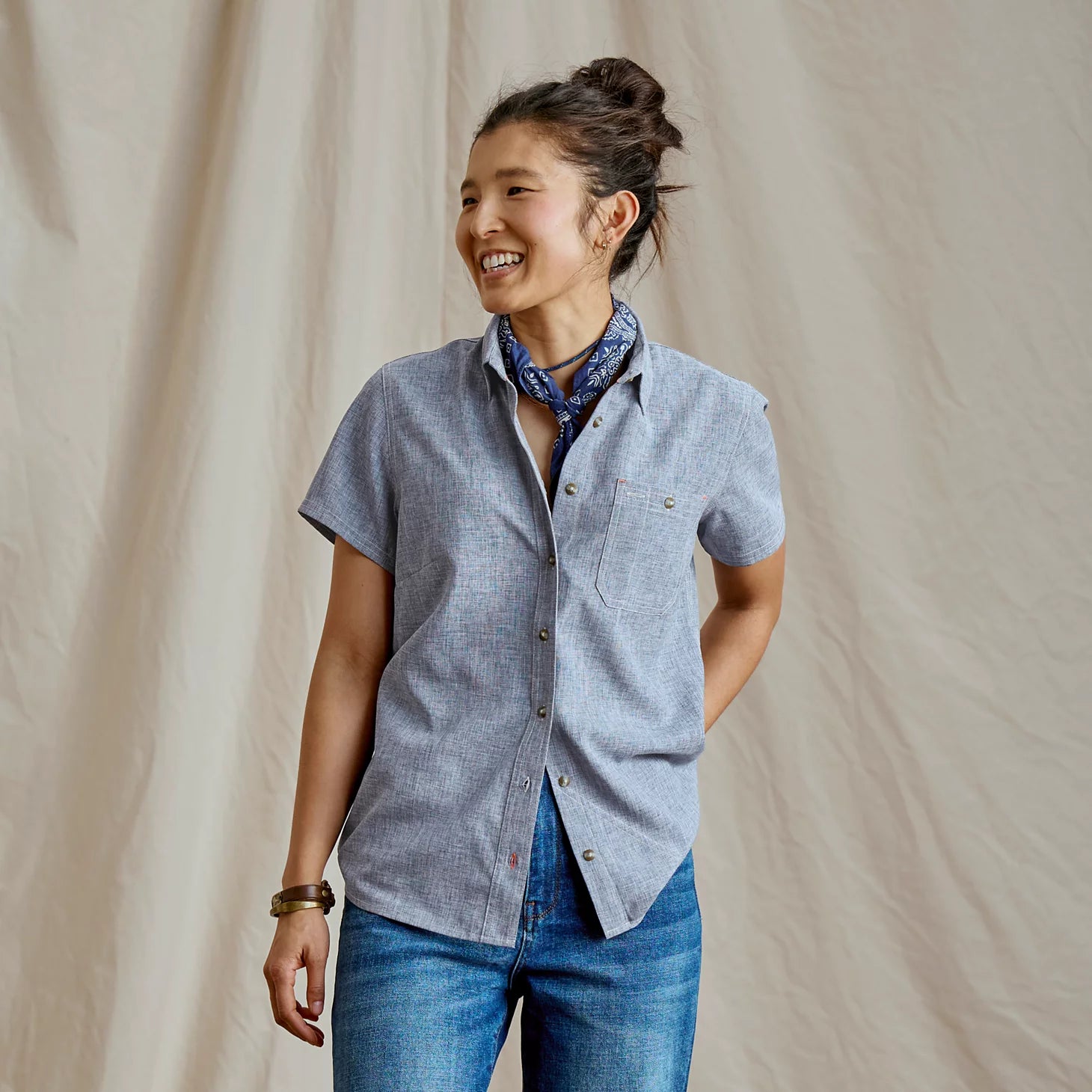 Women's Tech Chambray Short-Sleeve Work Shirt