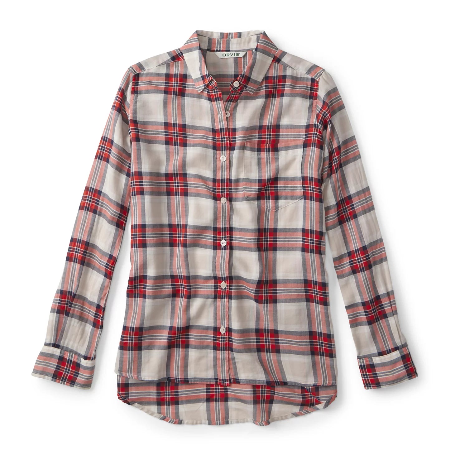 Everyday Lightweight Plaid Long-Sleeve Boyfriend Shirt