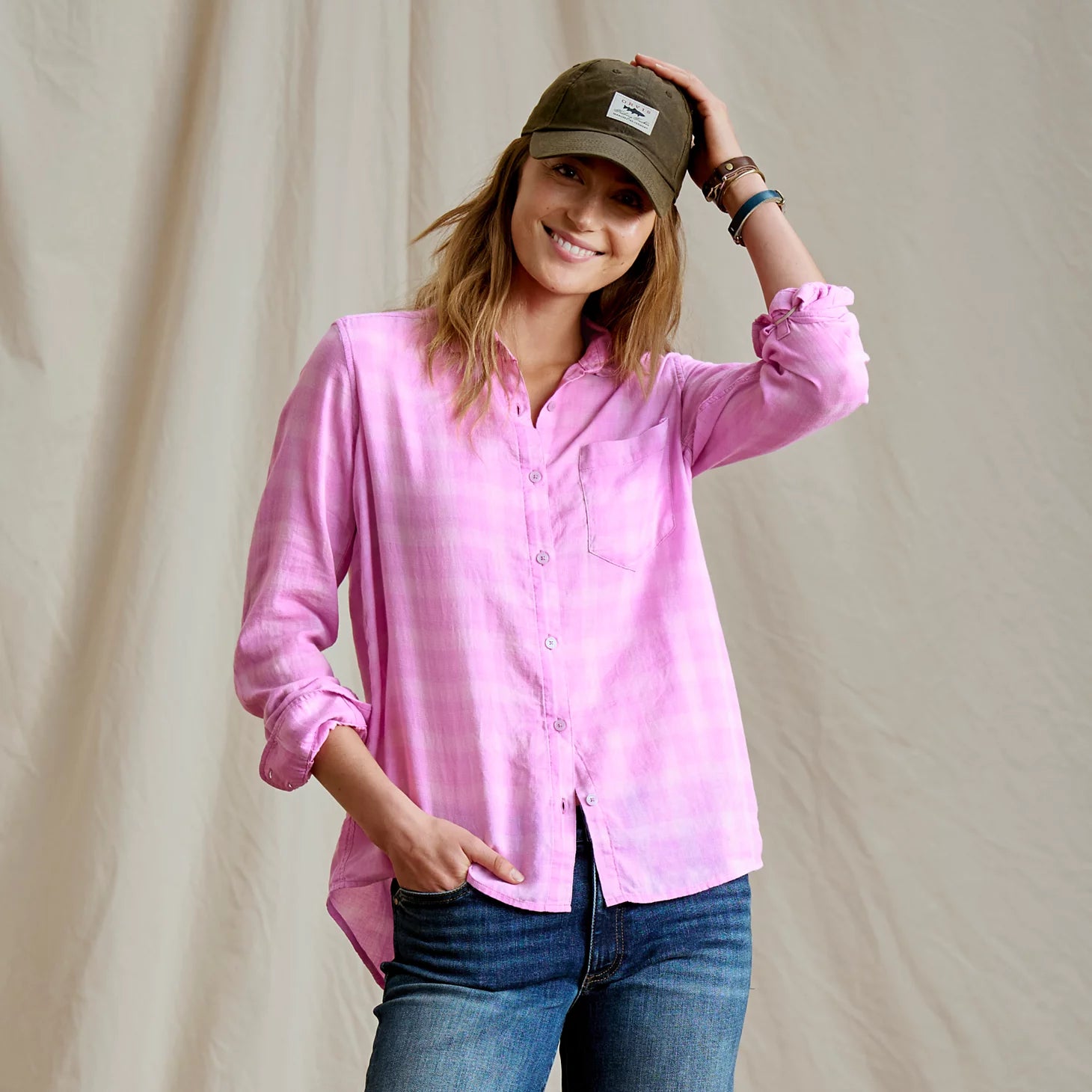 Everyday Lightweight Plaid Long-Sleeve Boyfriend Shirt