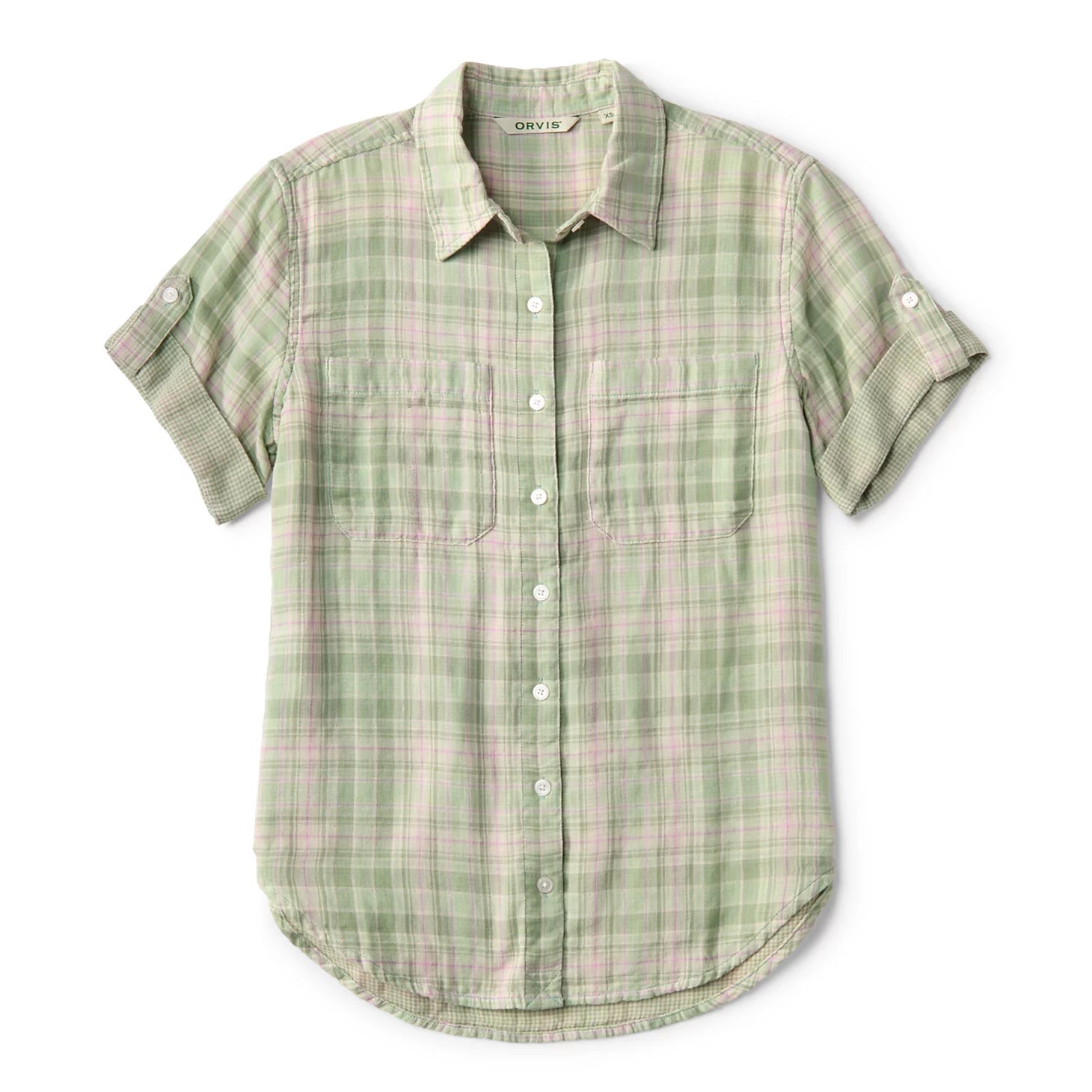 Plaid Gauze Short-Sleeve Camp Shirt