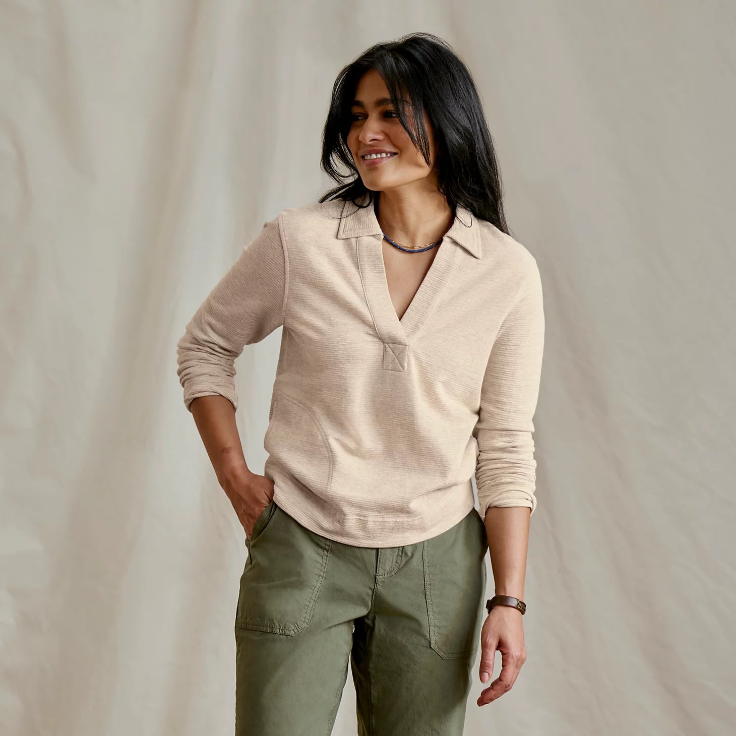 Lightweight Polo Sweatshirt