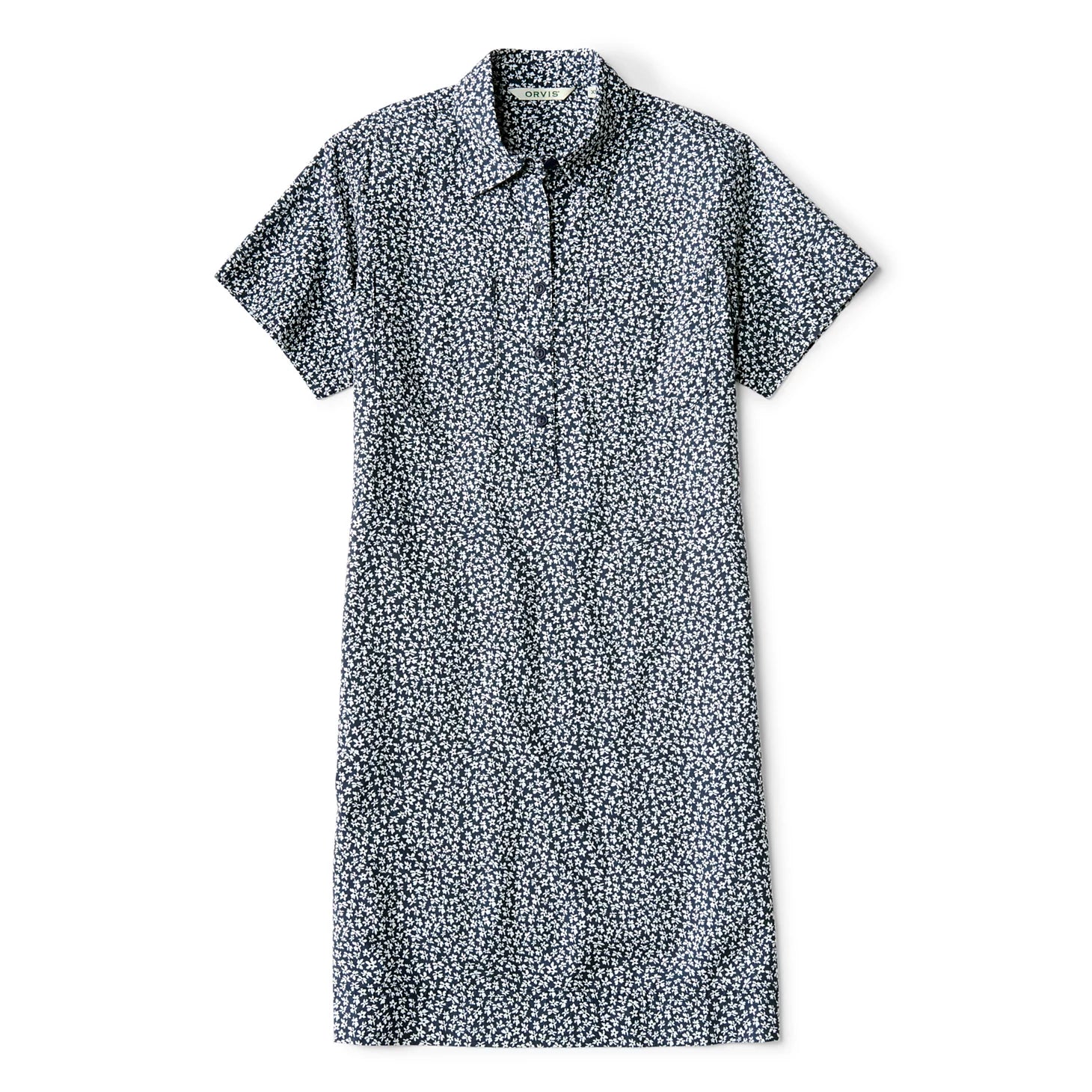 Classic Short-Sleeve Camp Shirt Dress